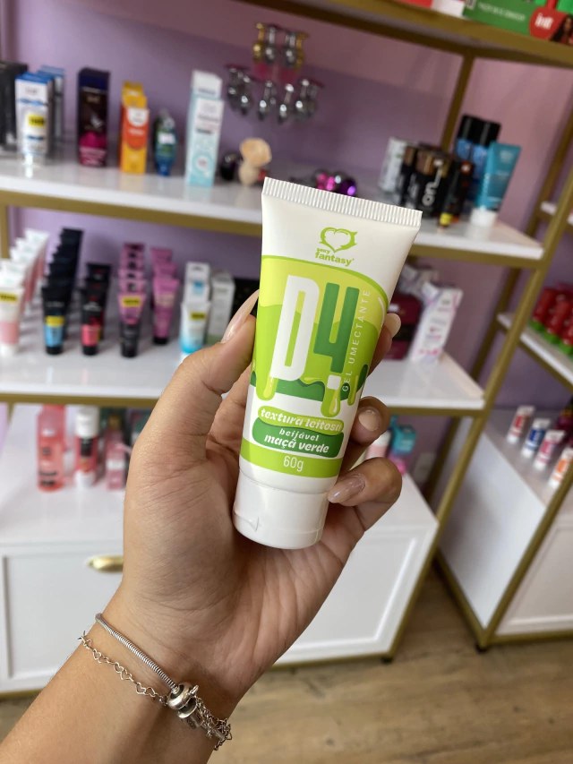 D4 Gel Lubrificante Textura Leitosa Beijável Maçã Verde 60g