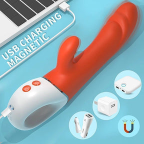 Vibrador Rabbit Ponto G e Clítoris - Orange