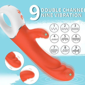 Vibrador Rabbit Ponto G e Clítoris - Orange