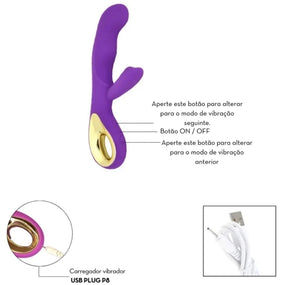 Vibrador Ponto G com Estimulador de Clitóris - Sex Angel II