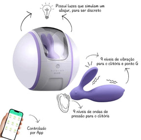 Vibrador Ponto G e Clítoris + Luminária por App a Longa Distância